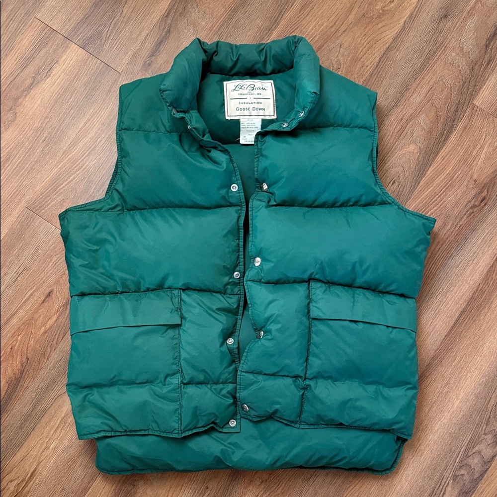 Vintage L.L. Bean Forest Green Down Vest
